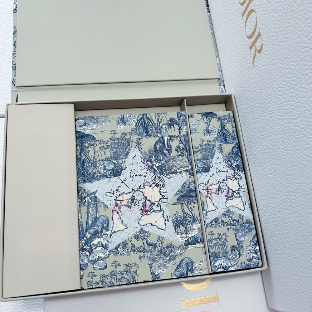 Dior Blue and Cream Notebook Collection & pencils